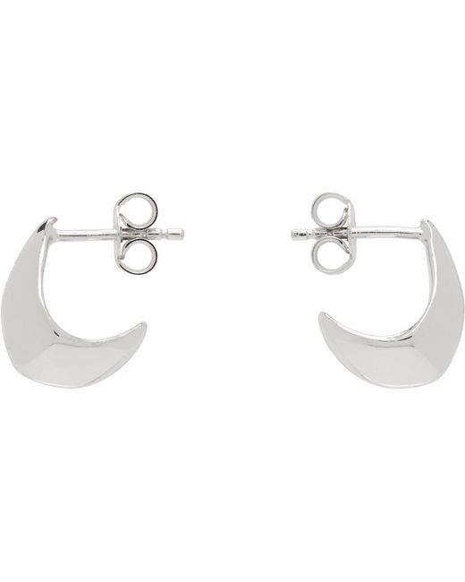 Lemaire Black Silver Micro Drop Earrings for men