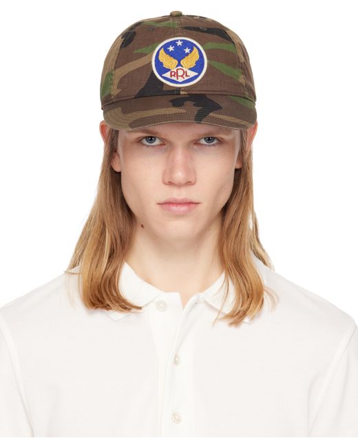 RRL Multicolor Winged-Logo Camo Ball Cap for men