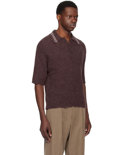 Our Legacy Red Burgundy Traditional Polo for men