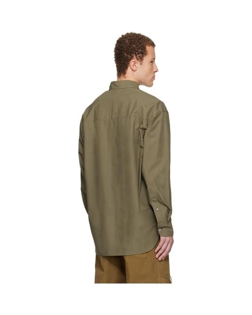 Studio Nicholson Green Khaki Jude Cotton Shirt for men