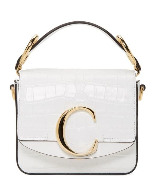 Chloé White Mini C Bag | Lyst