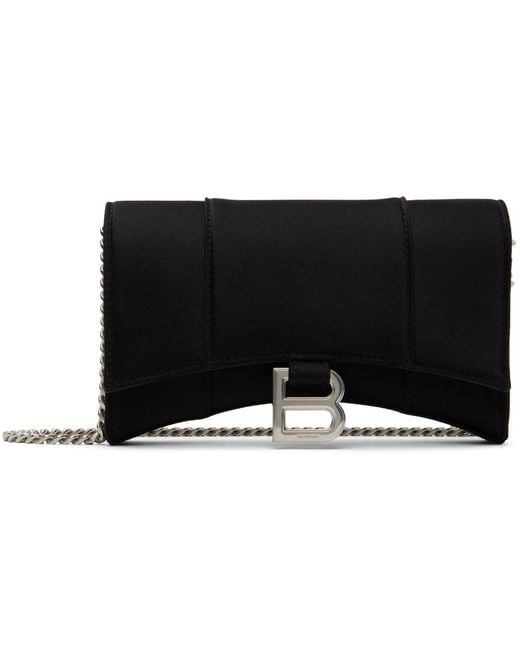 Balenciaga Black Hourglass Wallet On Chain Bag