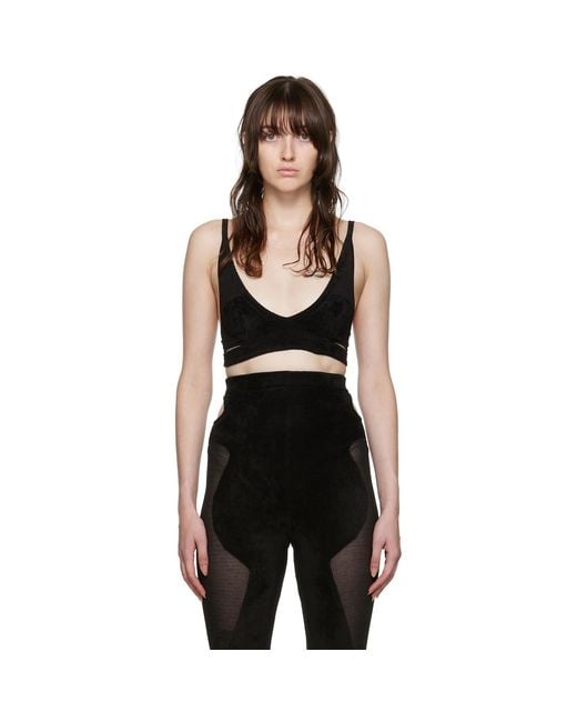 Dion Lee Black Chenille Intarsia Bra