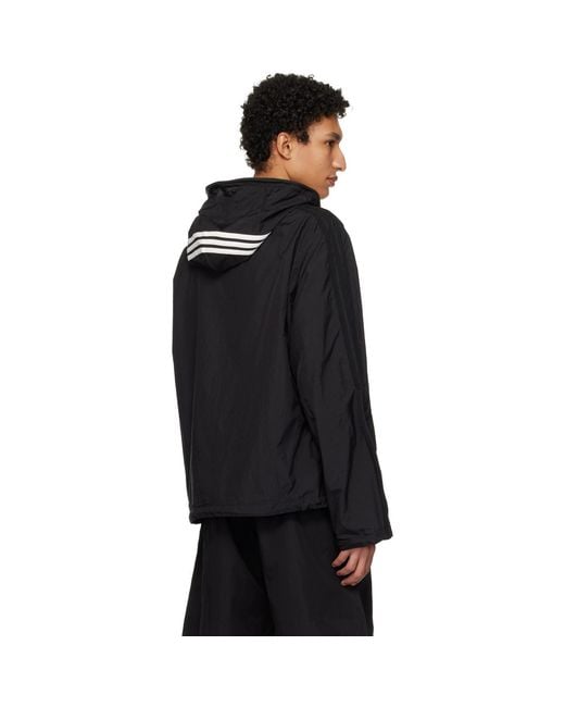 Y-3 Black Nylon Wired 3 Stripes Track Jacket for men