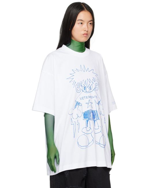 【関税込み】VETEMENTS ホワイト Drawing Tシャツ Vetements Drawing T-Shirt in White | Lyst