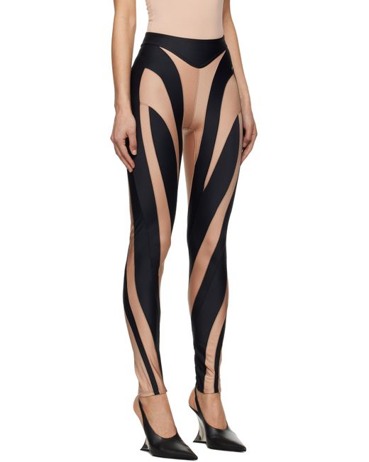 Legging Noir Et À Assemblage En Spirale Mugler en coloris Black