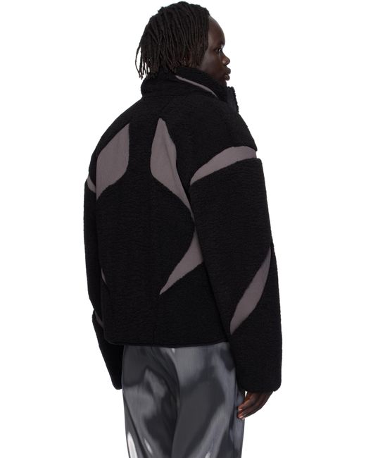 HELIOT EMIL Black Custo Fleece Jacket for men