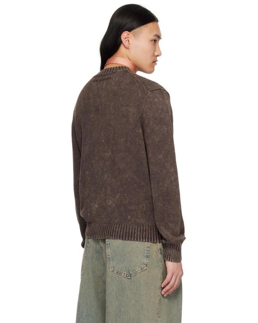 Acne Brown Embroidered Sweater for men