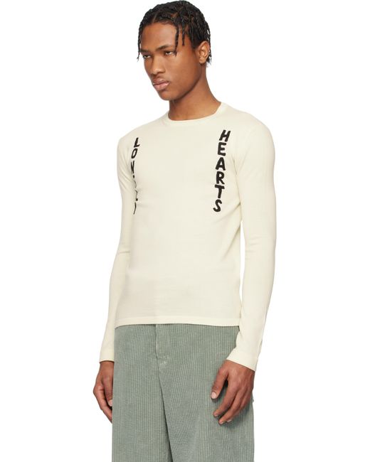 メンズ Jil Sander オフホワイト 'Lonely Hearts' セーター Multicolor