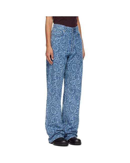 Dries Van Noten Blue Floral Jeans