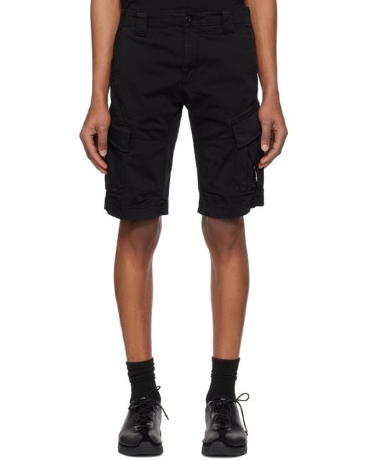Company Men's Black Stretch Sateen Cargo Shorts