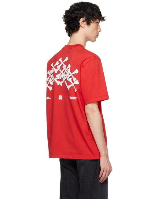 Amiri Bones Stacked T-Shirt in Red for Men | Lyst