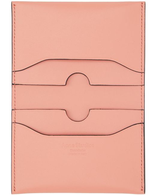Acne Black Pink Folded Leather Card Holder for men