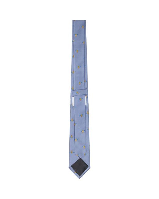 Vivienne Westwood Blue Mini Orb Tie for men