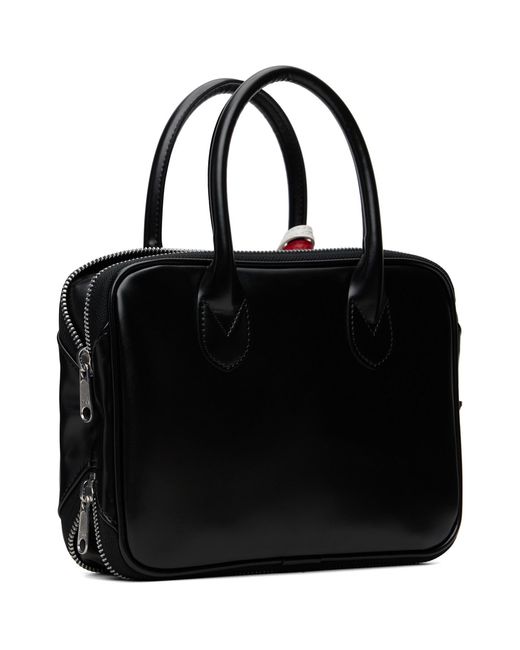 Comme des Garçons Black Faux Leather Keychain Bag