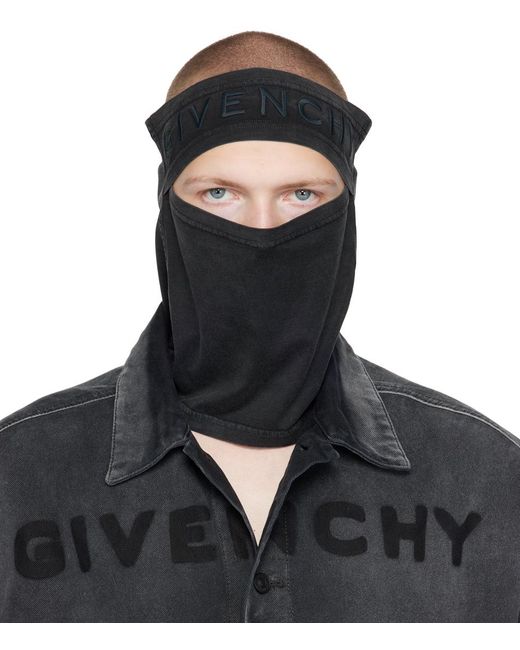 Givenchy Black Embroide Balaclava for men