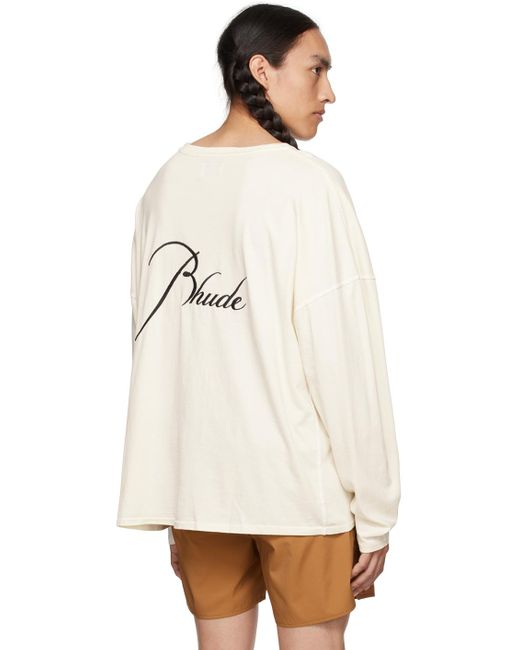 Rhude Natural Off-white Reverse T-shirt for men