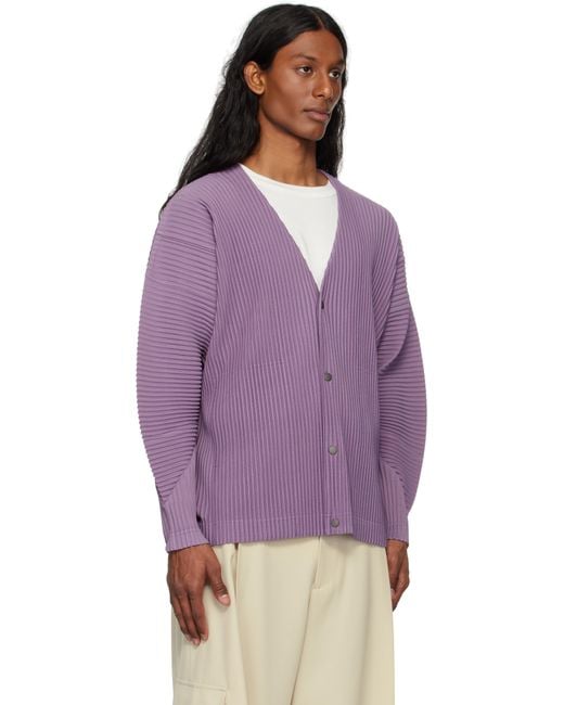 Homme Plissé Issey Miyake Purple Monthly Color April Cardigan for men