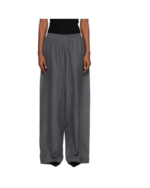 Alexander Wang Black Mid-Rise Silk Track Pants