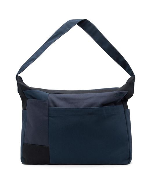 Nanamica Blue Cotton Canvas Shoulder Bag for men
