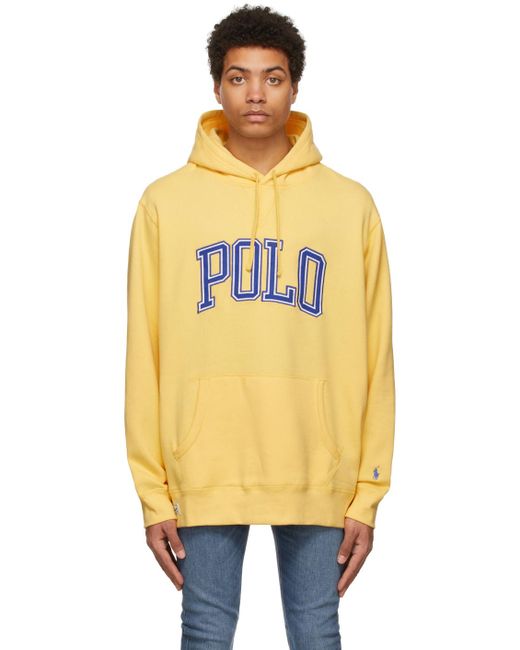 Polo Ralph Lauren 'the Rl' Logo Hoodie in Yellow for Men - Lyst