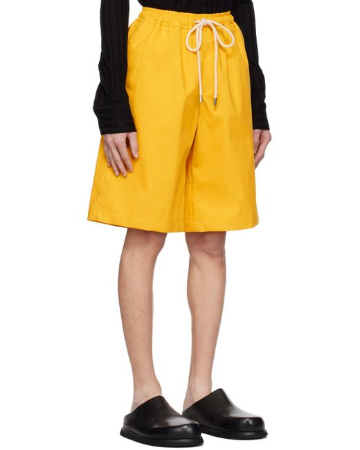 Carlota Barrera Yellow Drawstring Shorts for men