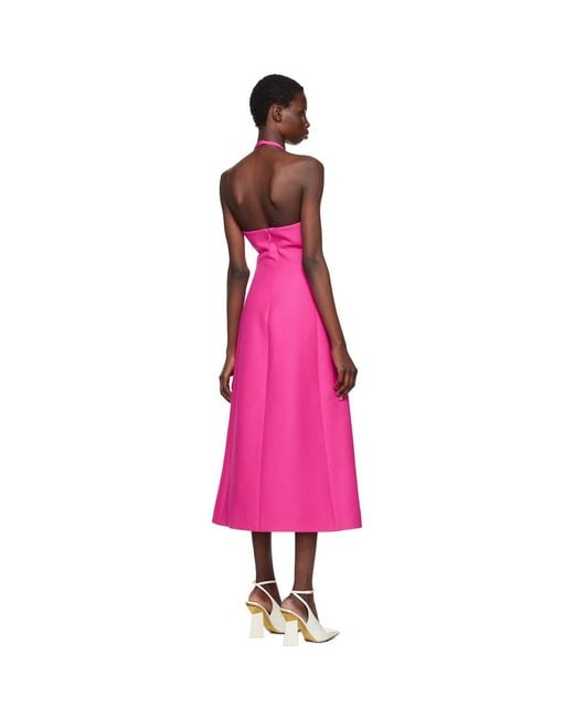 Valentino Pink Crepe Couture Midi Dress