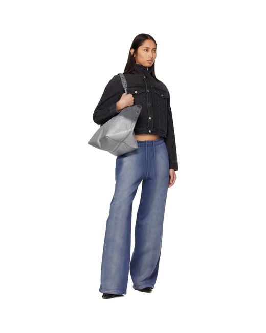 Alexander Wang Gray Denim Punch Large Tote