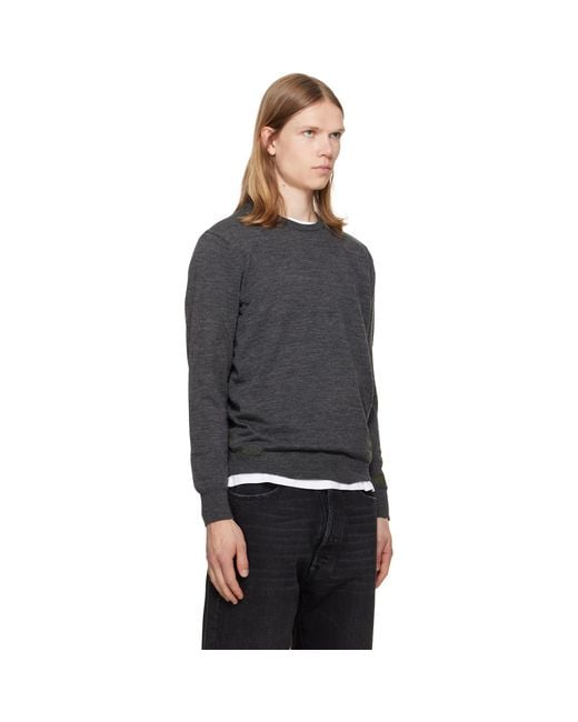 Maison Margiela Black Wool-Blend Patch Sweater for men