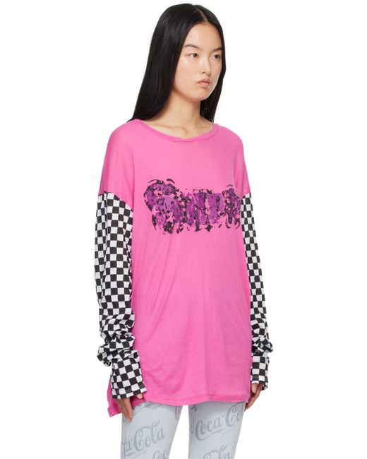 ERL Pink Printed Long Sleeve T-shirt
