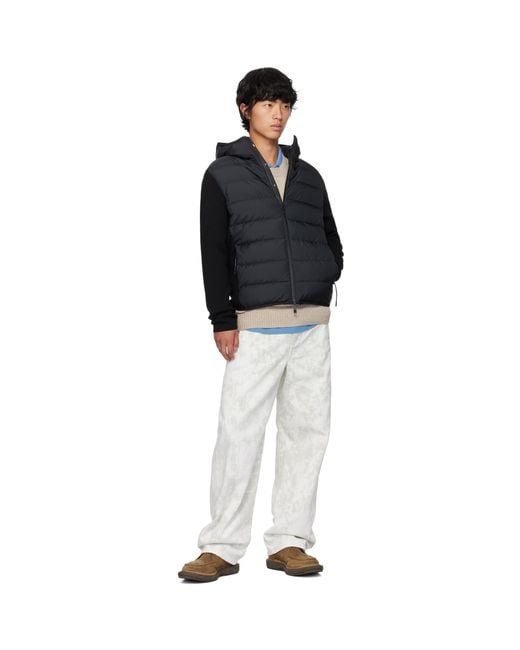 Moncler Black Paneled Down Jacket for men