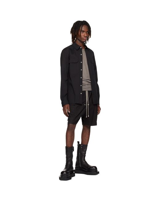 Rick Owens Black Temple Outershirt for men