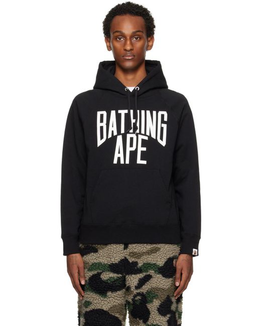 Pull à capuche noir à logo contrecollé A Bathing Ape pour homme en coloris Black