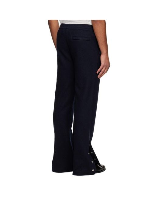 Givenchy Blue Wool Cashmere Patch Trousers for men