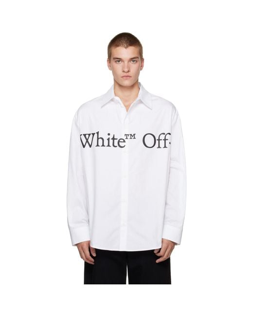 Off-White c/o Virgil Abloh White Bookish Scarf Poplin Overshirt for men
