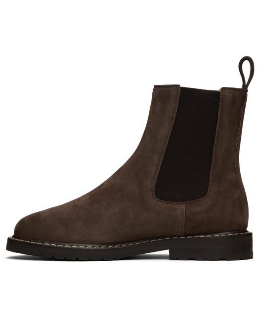 LEGRES Brown Suede Chelsea Boots