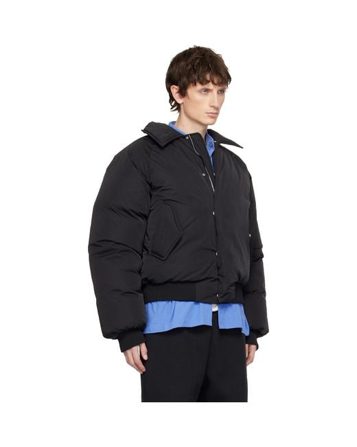 Seventh Black Nylon Aero Bomber Jacket for men