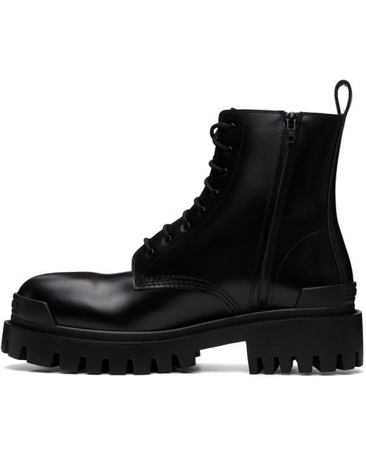Balenciaga Black Strike Zip Boots for men