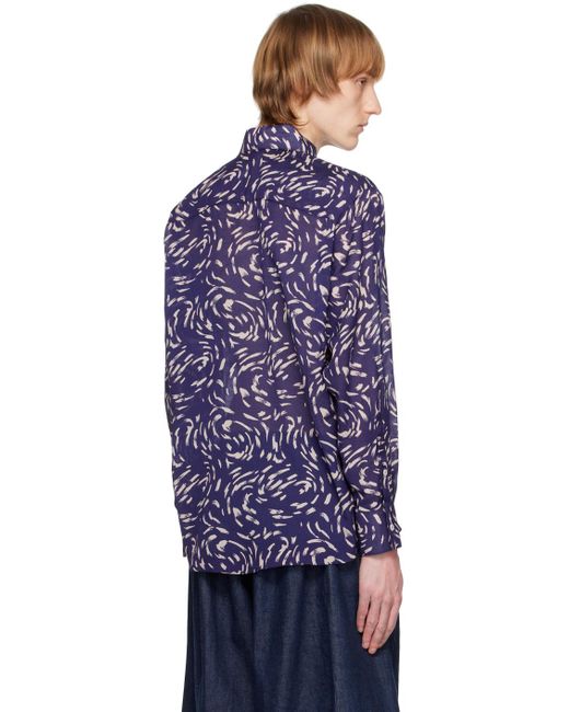Situationist Blue Printed Shirt for men