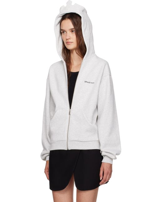 Pull À Capuche Gris À Appliqué De Couronne Et À Glissière Coperni en coloris Black