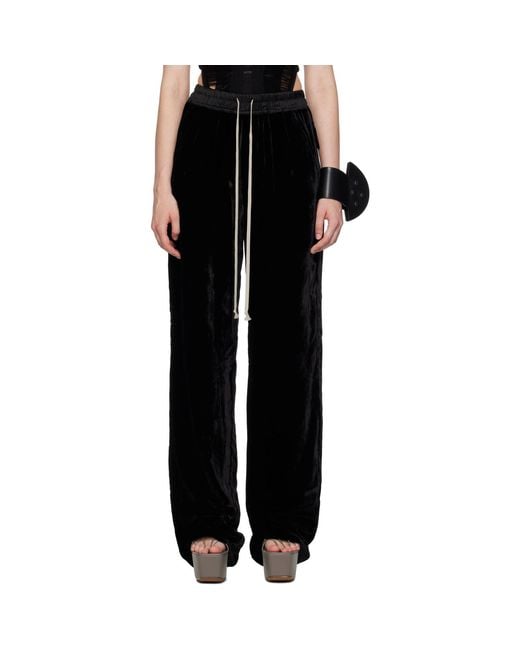 Rick Owens Black Concordians Dietrich Drawstring Trousers