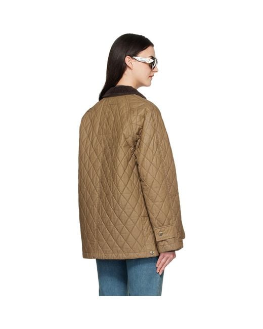Burberry Brown Quilted Coated Cotton Barn Jacket
