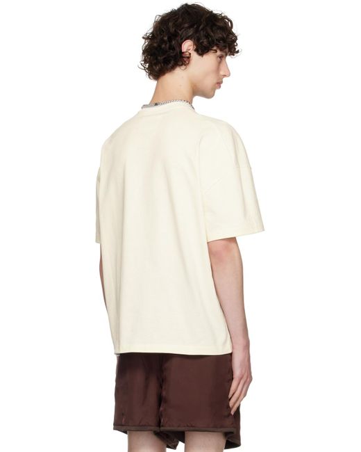 Jil Sander Natural Off- Logo Printed T-shirt for men