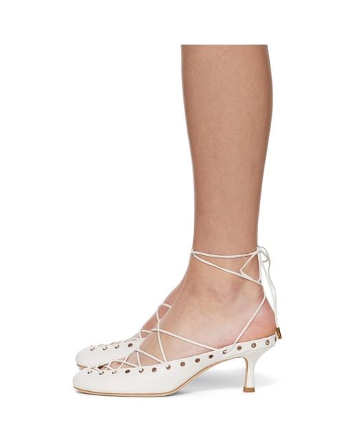 Chloé White Ghillies Mules