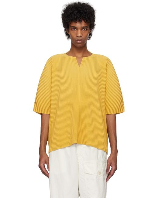 Homme Plissé Issey Miyake Kite T-Shirt in Yellow for Men | Lyst