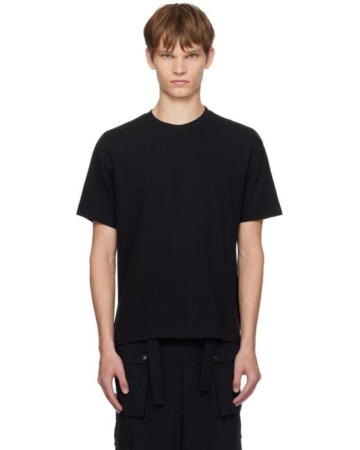 Auralee Black Seamless Crew Neck T-Shirt for men