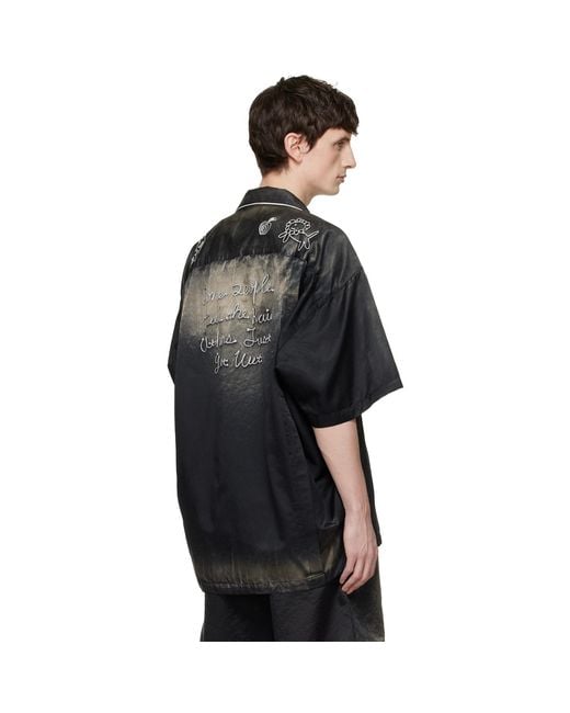 Maison Mihara Yasuhiro Black Sun Faded Like Satin Shirt for men