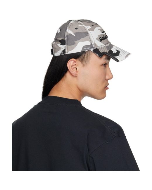 Balenciaga Blue Camo Cotton Ripstop Cap for men