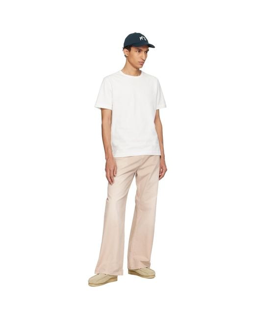 Merz B. Schwanen White 2M15 Mid-Century Machine Refined Fit T-Shirt for men