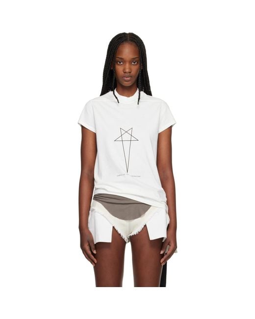 Rick Owens White Temple Small Level T-Shirt